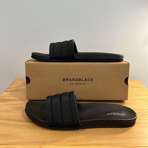BRANDBLACK Black Sandals Bonito Flip Flop Quilted Women's Size 10.5